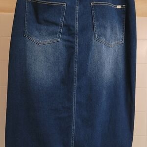 Halara Flex HighWaisted Pockets BodyCon Wasted DenimCasual Midi M- Regular 8-10